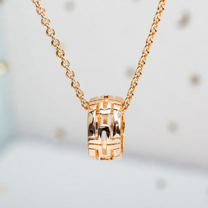 [Royal Jewelry]PARENTESI NECKLACE PINK GOLD