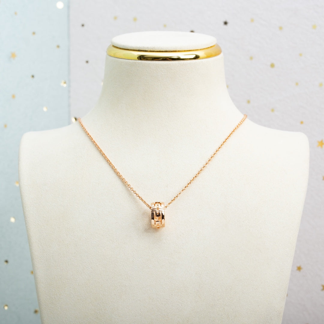 [Royal Jewelry]PARENTESI NECKLACE PINK GOLD