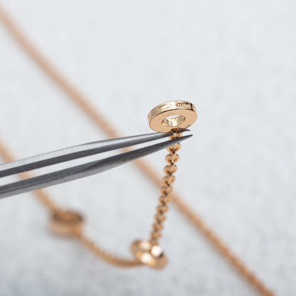 [Royal Jewelry]PARENTESI NECKLACE PINK GOLD