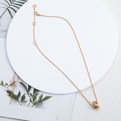 [Royal Jewelry]PARENTESI NECKLACE PINK GOLD