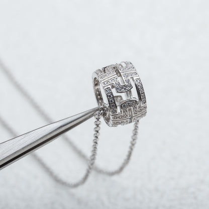 [Royal Jewelry]PARENTESI NECKLACE SILVER DIAMOND