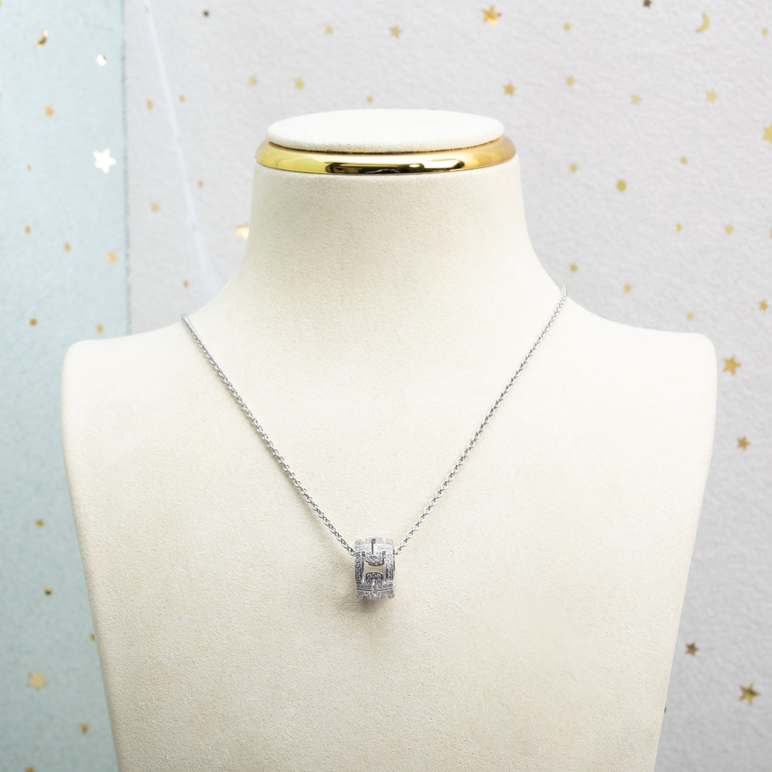 [Royal Jewelry]PARENTESI NECKLACE SILVER DIAMOND