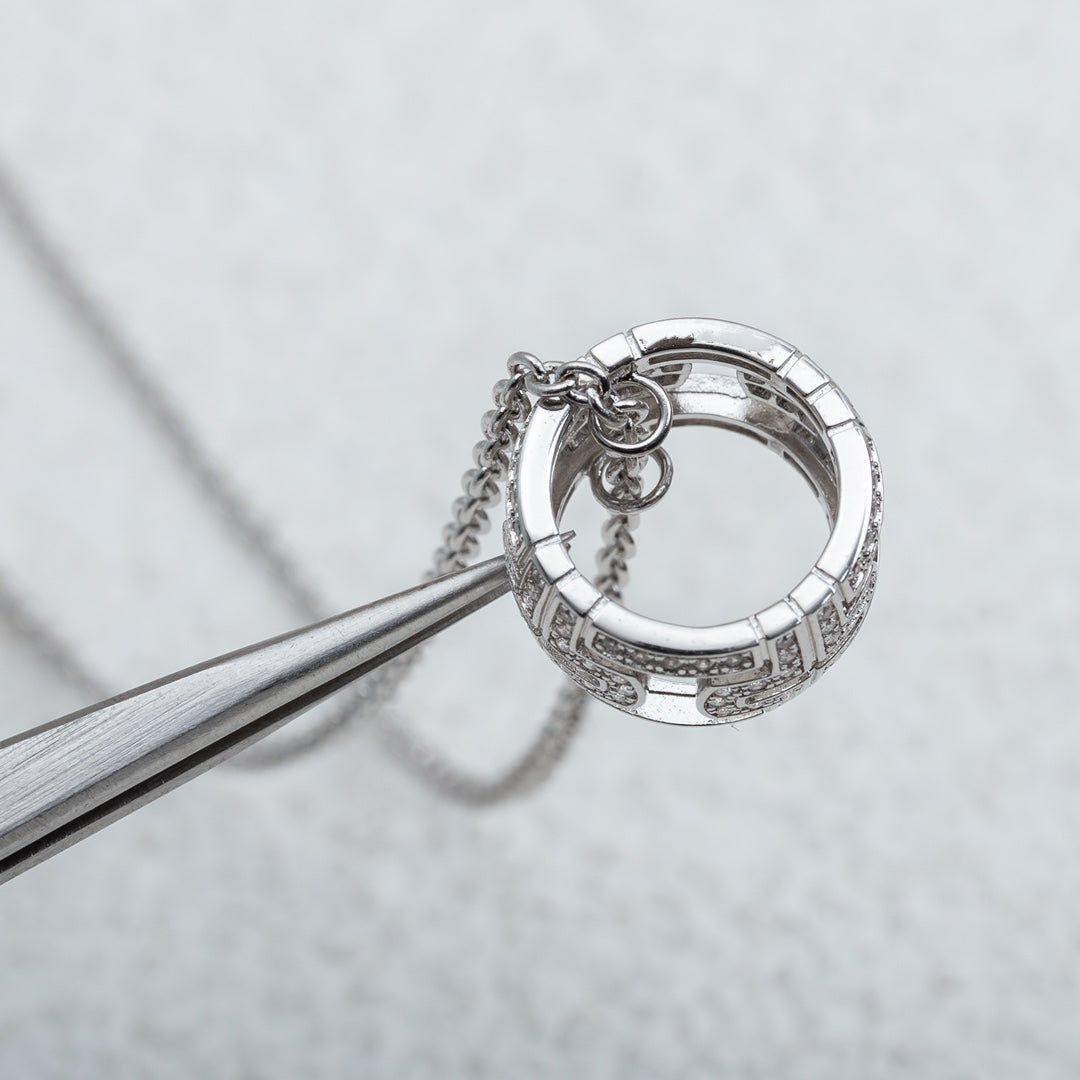 [Royal Jewelry]PARENTESI NECKLACE SILVER DIAMOND