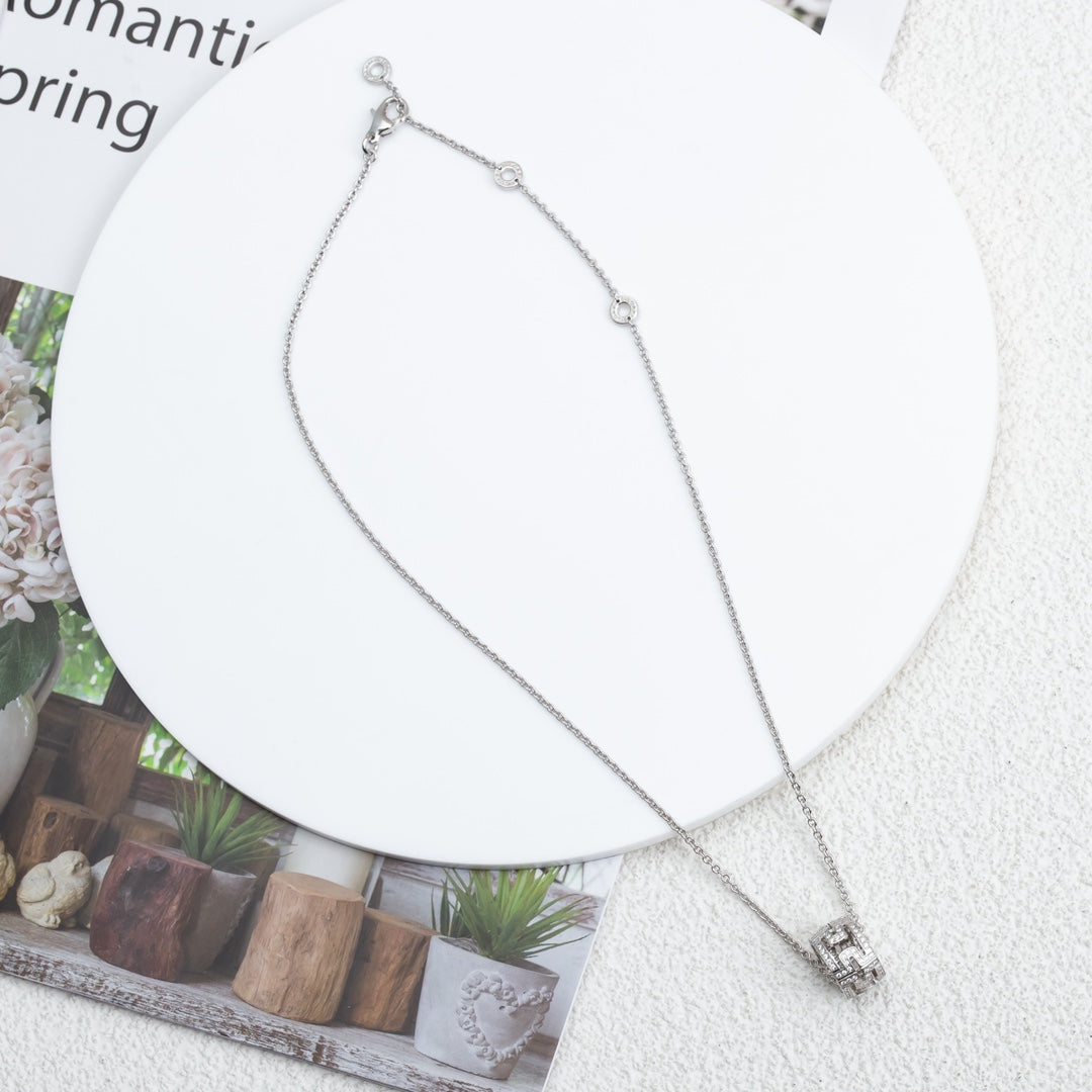 [Royal Jewelry]PARENTESI NECKLACE SILVER DIAMOND