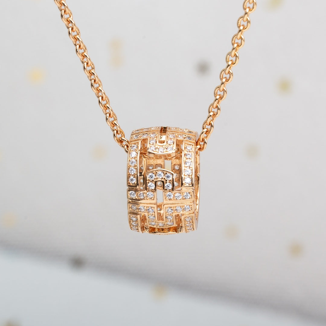 [Royal Jewelry]PARENTESI NECKLACE PINK GOLD DIAMOND