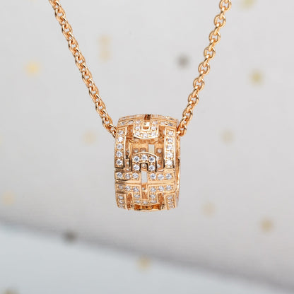 [Royal Jewelry]PARENTESI NECKLACE PINK GOLD DIAMOND