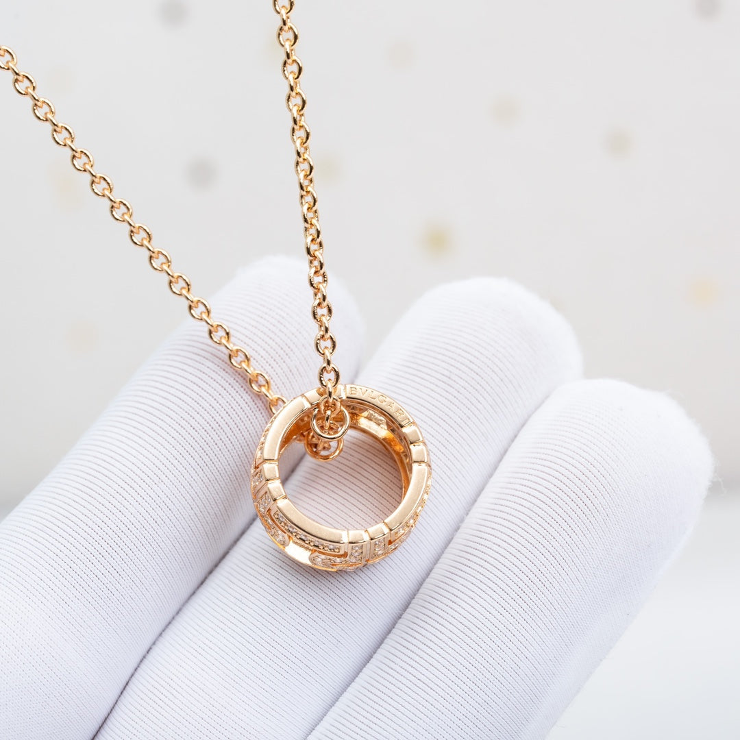[Royal Jewelry]PARENTESI NECKLACE PINK GOLD DIAMOND