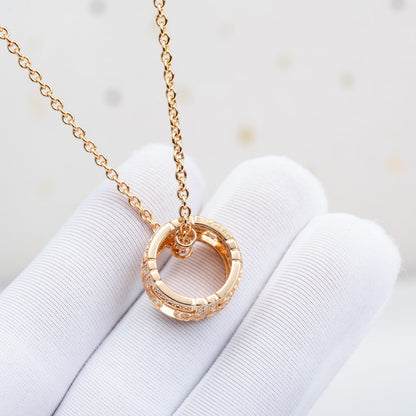 [Royal Jewelry]PARENTESI NECKLACE PINK GOLD DIAMOND
