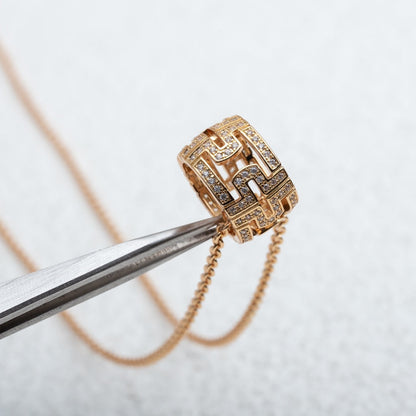 [Royal Jewelry]PARENTESI NECKLACE PINK GOLD DIAMOND