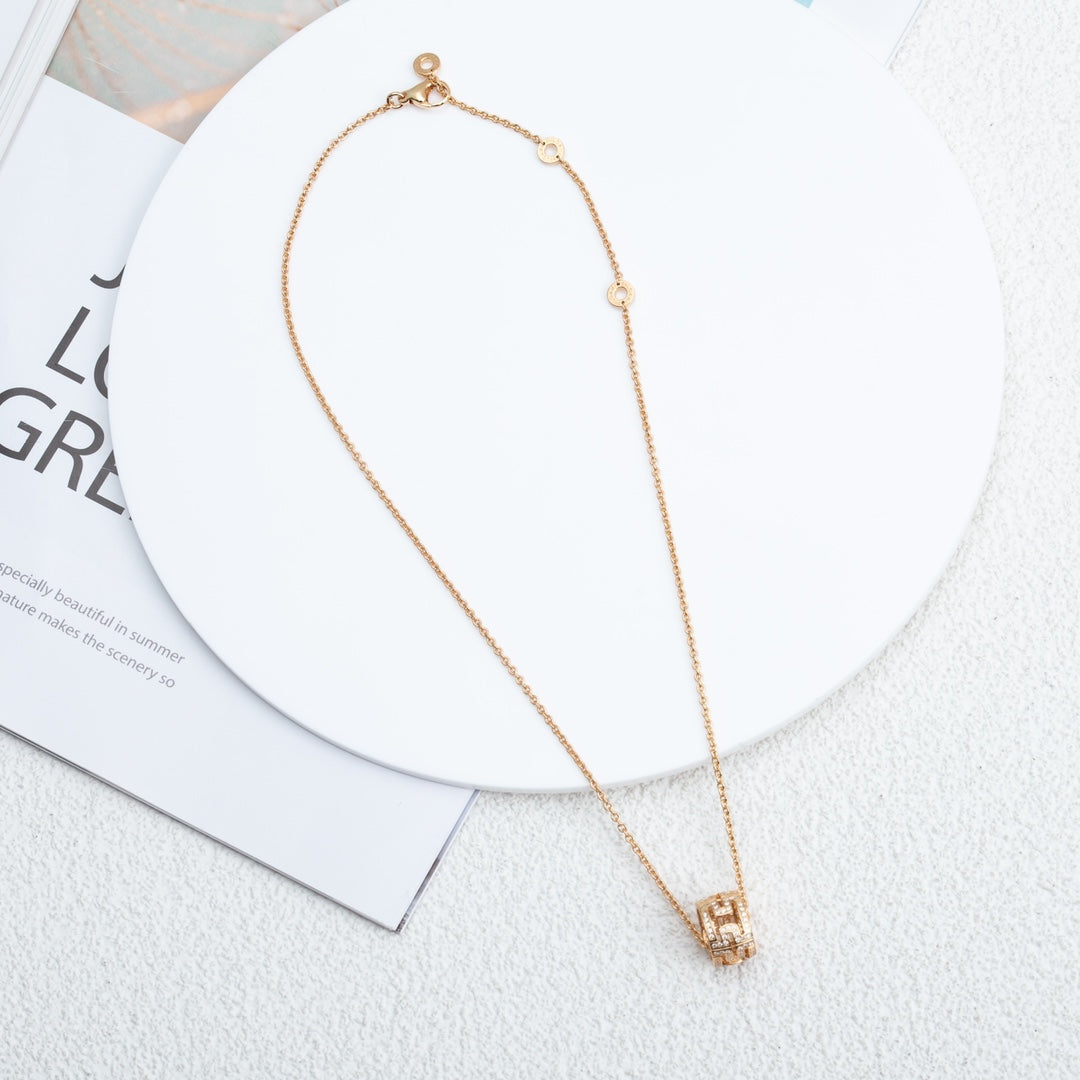 [Royal Jewelry]PARENTESI NECKLACE PINK GOLD DIAMOND