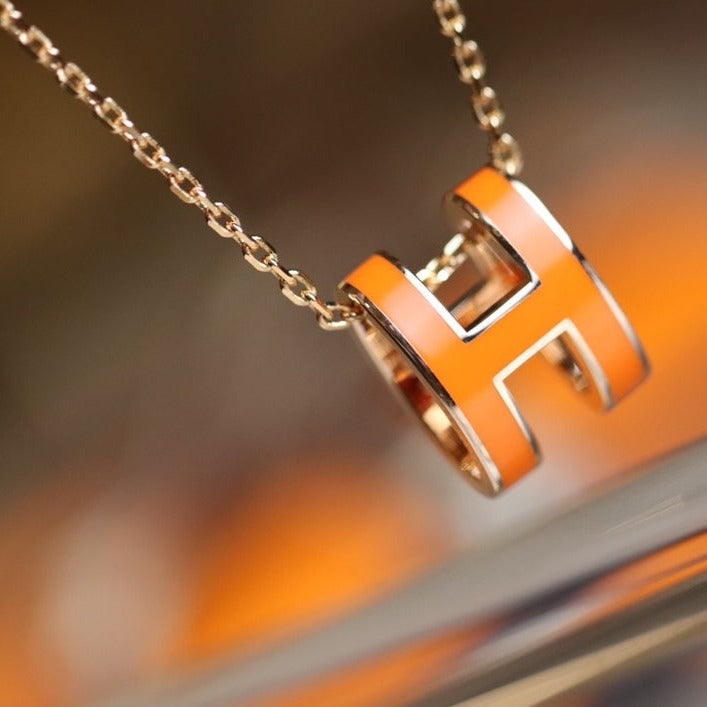 [Royal Jewelry]POP H PEDANT PINK GOLD