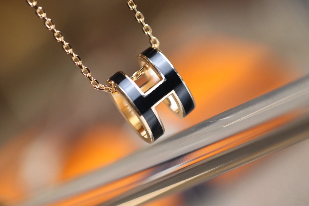 [Royal Jewelry]POP H PEDANT PINK GOLD