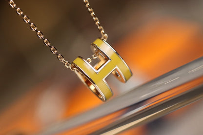 [Royal Jewelry]POP H PEDANT PINK GOLD