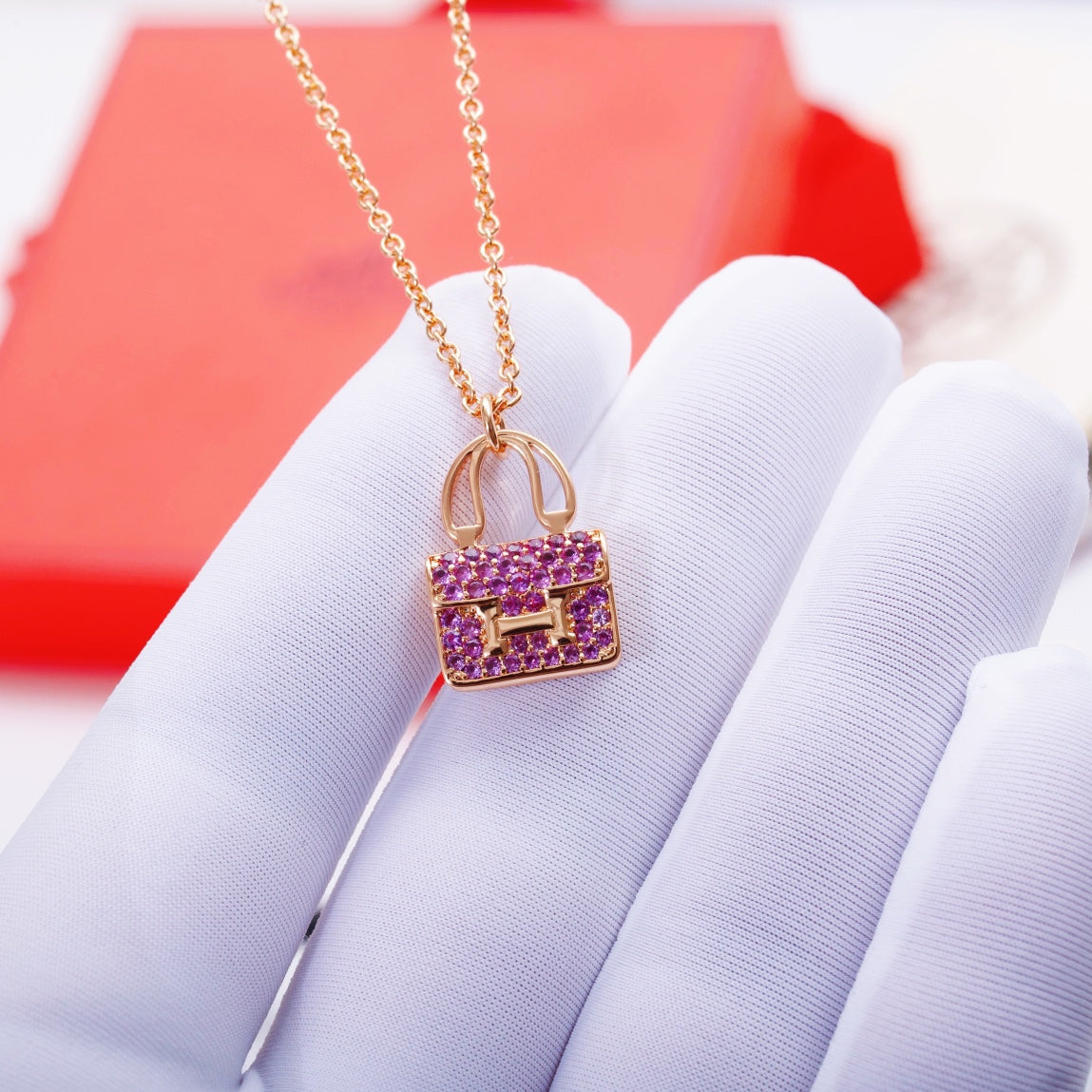 [Royal Jewelry]CONSTANCE PEDANT PURPLE DIAMOND NECKLACE