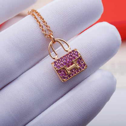 [Royal Jewelry]CONSTANCE PEDANT PURPLE DIAMOND NECKLACE