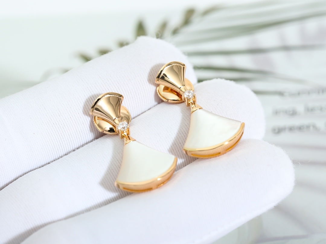 [Royal Jewelry]DREAM MOP PINK GOLD EARRINGS