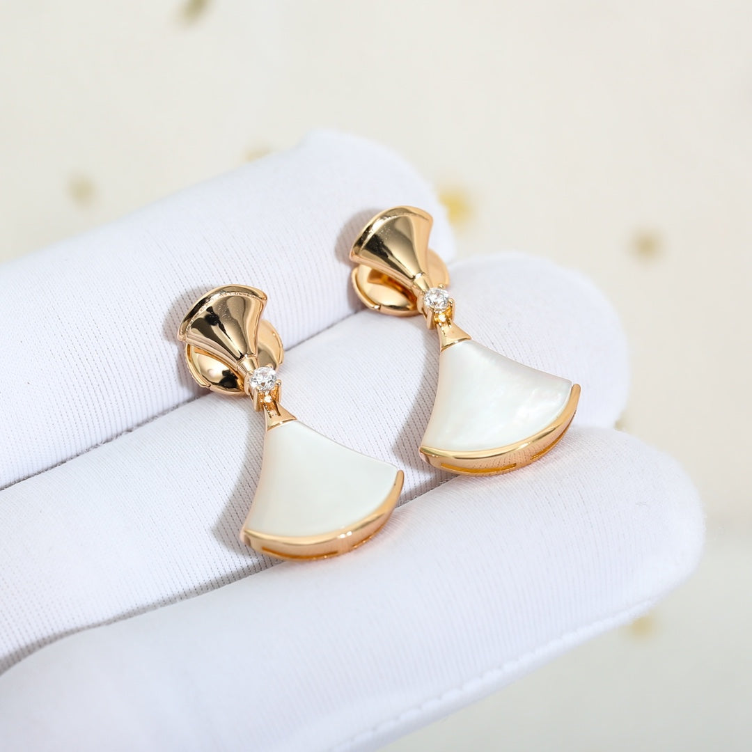 [Royal Jewelry]DREAM MOP PINK GOLD EARRINGS