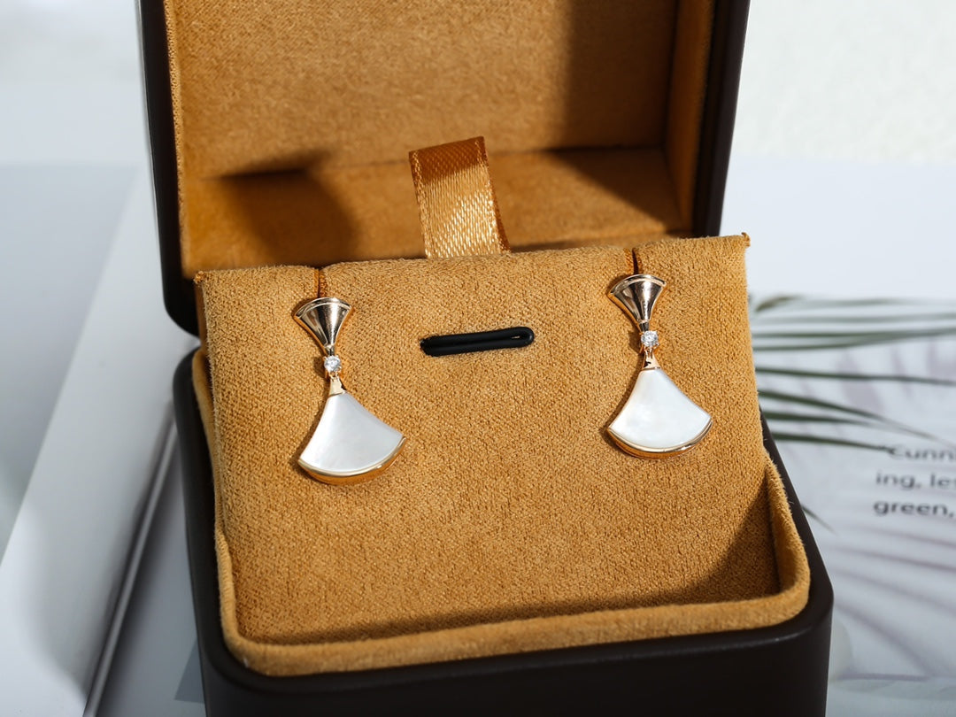 [Royal Jewelry]DREAM MOP PINK GOLD EARRINGS