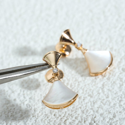[Royal Jewelry]DREAM MOP PINK GOLD EARRINGS
