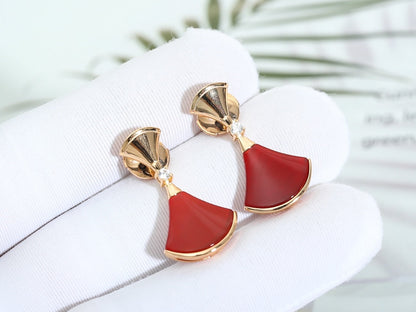 [Royal Jewelry]DREAM Carnelian PINK GOLD EARRINGS