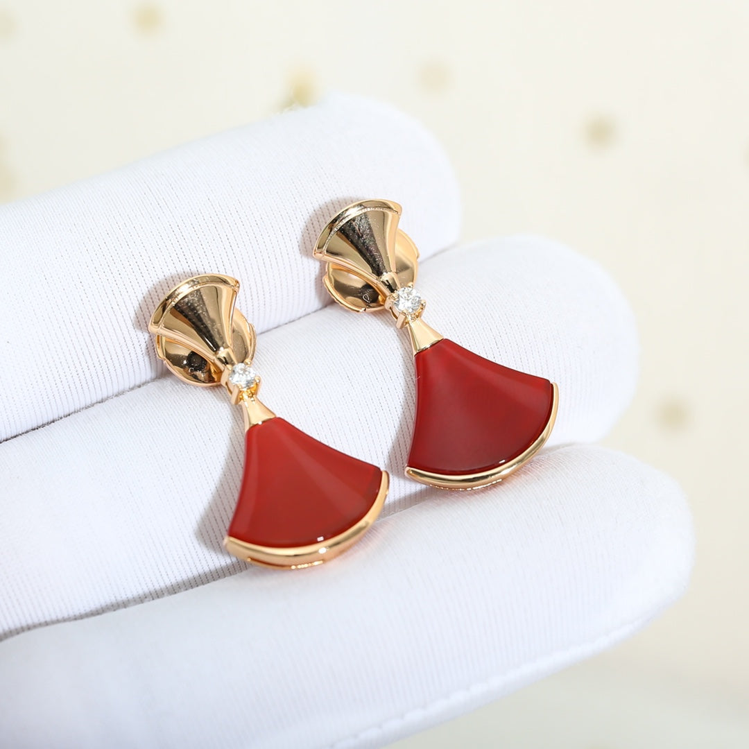 [Royal Jewelry]DREAM Carnelian PINK GOLD EARRINGS