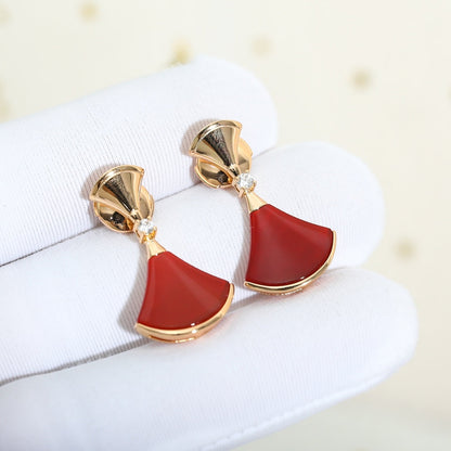 [Royal Jewelry]DREAM Carnelian PINK GOLD EARRINGS