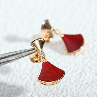 [Royal Jewelry]DREAM Carnelian PINK GOLD EARRINGS