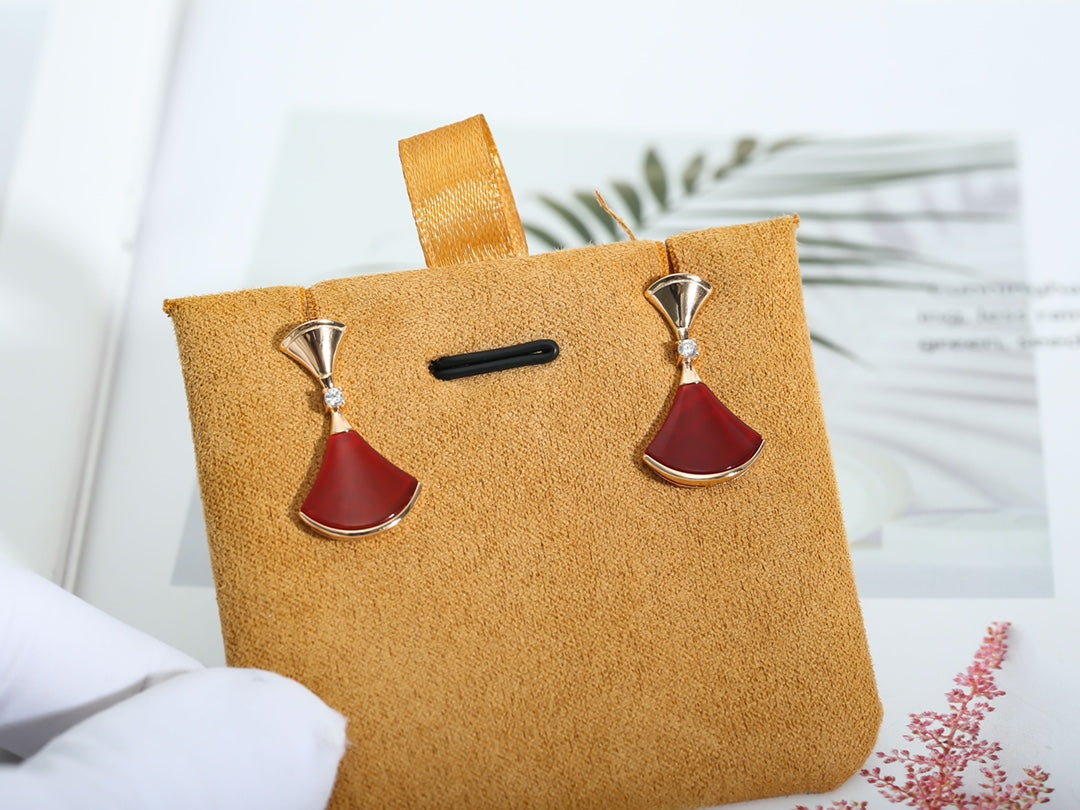 [Royal Jewelry]DREAM Carnelian PINK GOLD EARRINGS