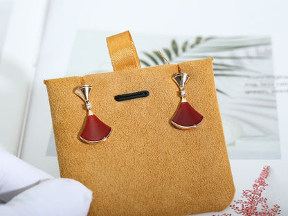 [Royal Jewelry]DREAM Carnelian PINK GOLD EARRINGS