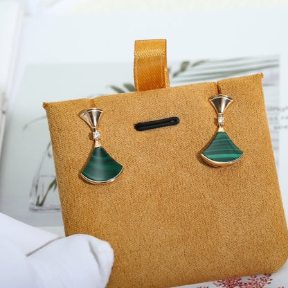 [Royal Jewelry]DREAM MALACHITE PINK GOLD EARRINGS