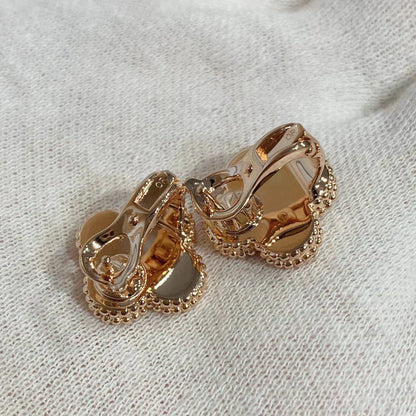 [Royal Jewelry]CLOVER MEDIUM 1 MOTIFS CARNELIAN  DIAMOND earrings
