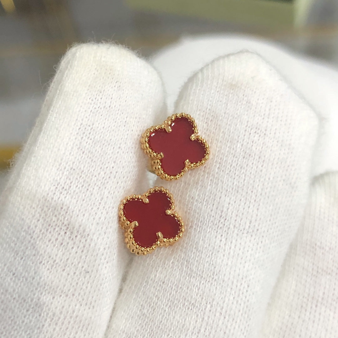 [Royal Jewelry]CLOVER MINI GOLD EARRINGS