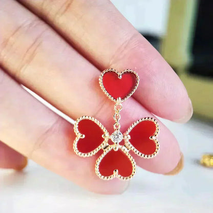[Royal Jewelry]SWEET CLOVER CARNELIAN EARRINGS