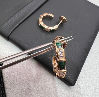 [Royal Jewelry]SERPENTI MALACHITE PINK GOLD EARRINGS