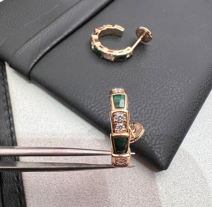 [Royal Jewelry]SERPENTI MALACHITE PINK GOLD EARRINGS