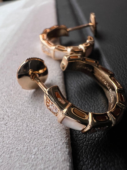 [Royal Jewelry]SERPENTI MOP PINK GOLD EARRINGS
