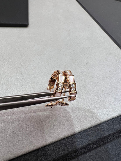 [Royal Jewelry]SERPENTI MOP PINK GOLD EARRINGS