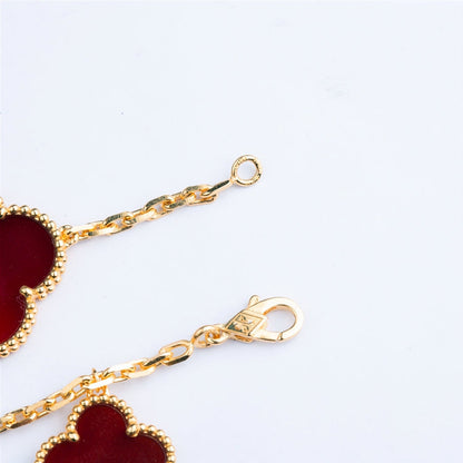 [Royal Jewelry]CLOVER BRACELET 5 MOTIFS CARNELIAN TIGER EYE