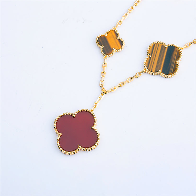 [Royal Jewelry]CLOVER BRACELET 5 MOTIFS CARNELIAN TIGER EYE