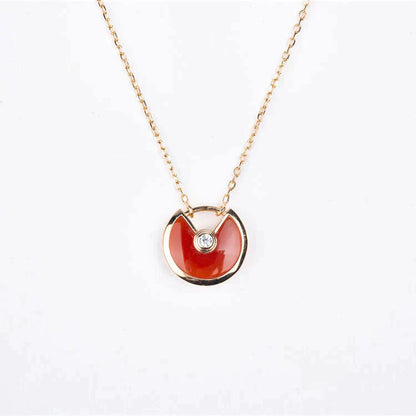 [Royal Jewelry]AMULETTE GOLD CARNELIAN ONYX NECKLACE