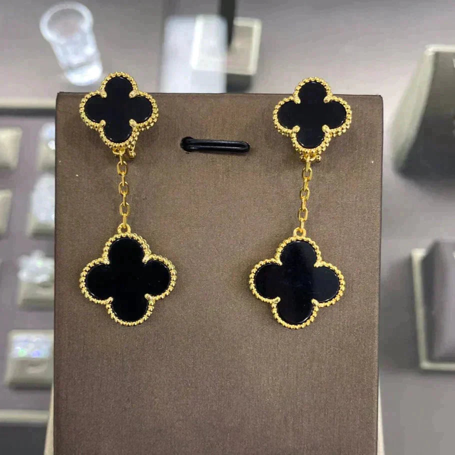 [Royal Jewelry]CLOVER 2 MOTIFS  EARRINGS (MULTIPLE CHOICESC