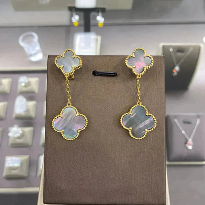 [Royal Jewelry]CLOVER 2 MOTIFS  EARRINGS (MULTIPLE CHOICESC
