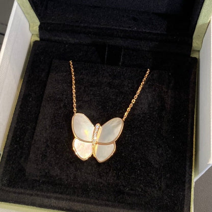 [Royal Jewelry]BUTTERFLY GOLD MOP DIAMOND NECKLACE