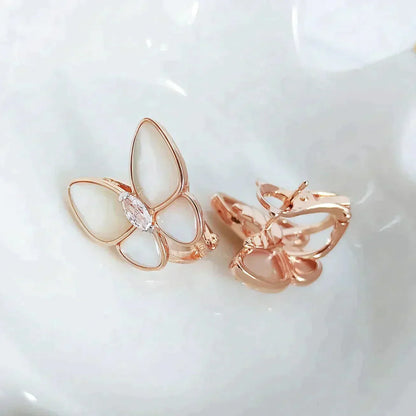 [Royal Jewelry]BUTTERFLY MOP DIAMOND EARRINGS
