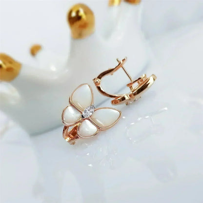 [Royal Jewelry]BUTTERFLY MOP DIAMOND EARRINGS