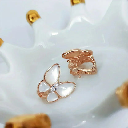 [Royal Jewelry]BUTTERFLY MOP DIAMOND EARRINGS