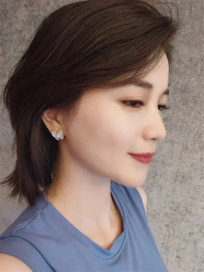 [Royal Jewelry]BUTTERFLY MOP DIAMOND EARRINGS
