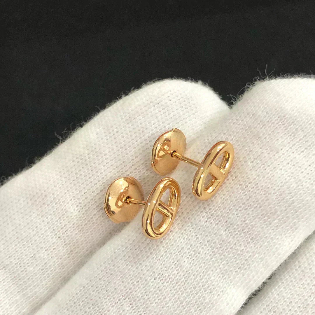 [Royal Jewelry]CHAINE SMALL EARRINGS GOLD AND SILVER