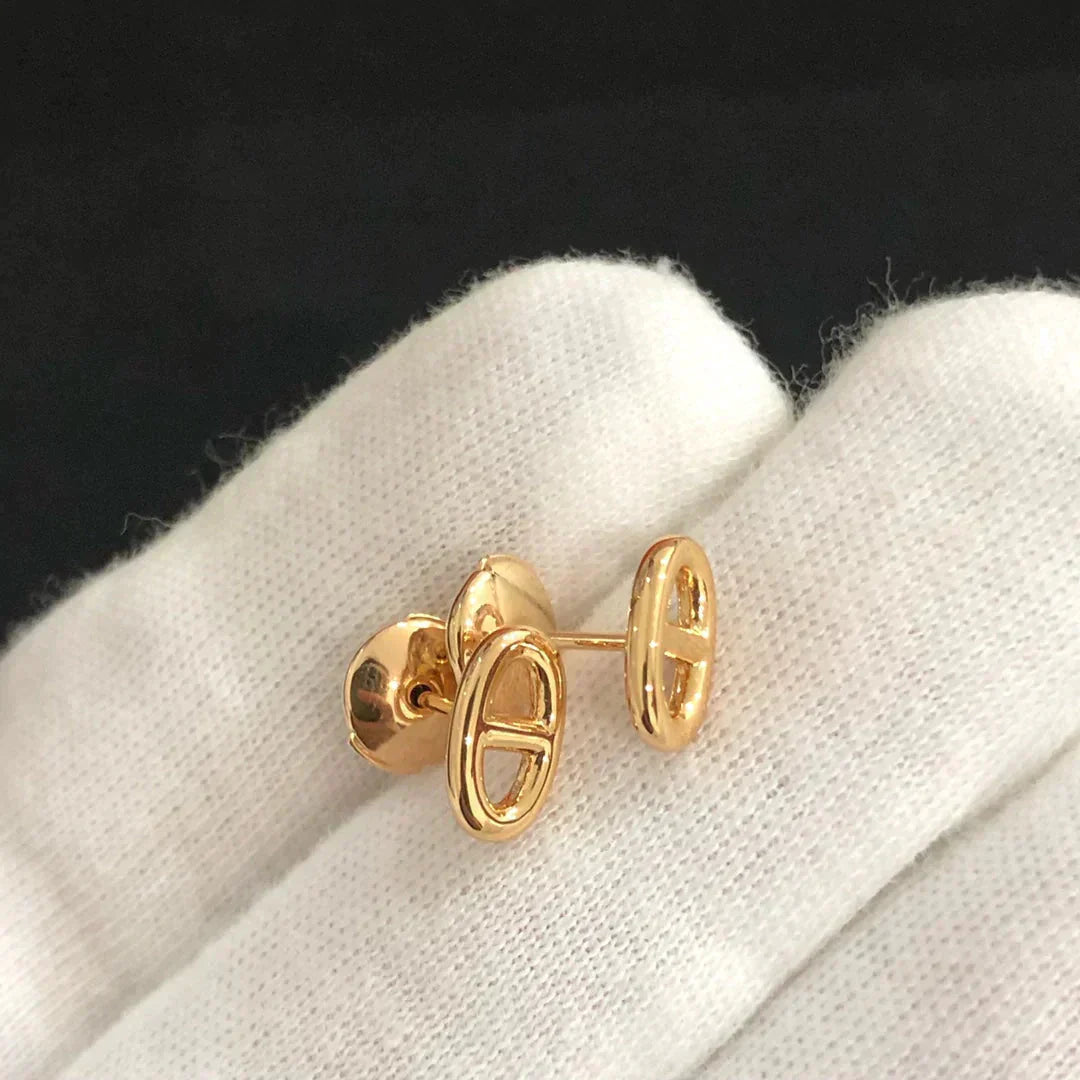 [Royal Jewelry]CHAINE SMALL EARRINGS GOLD AND SILVER