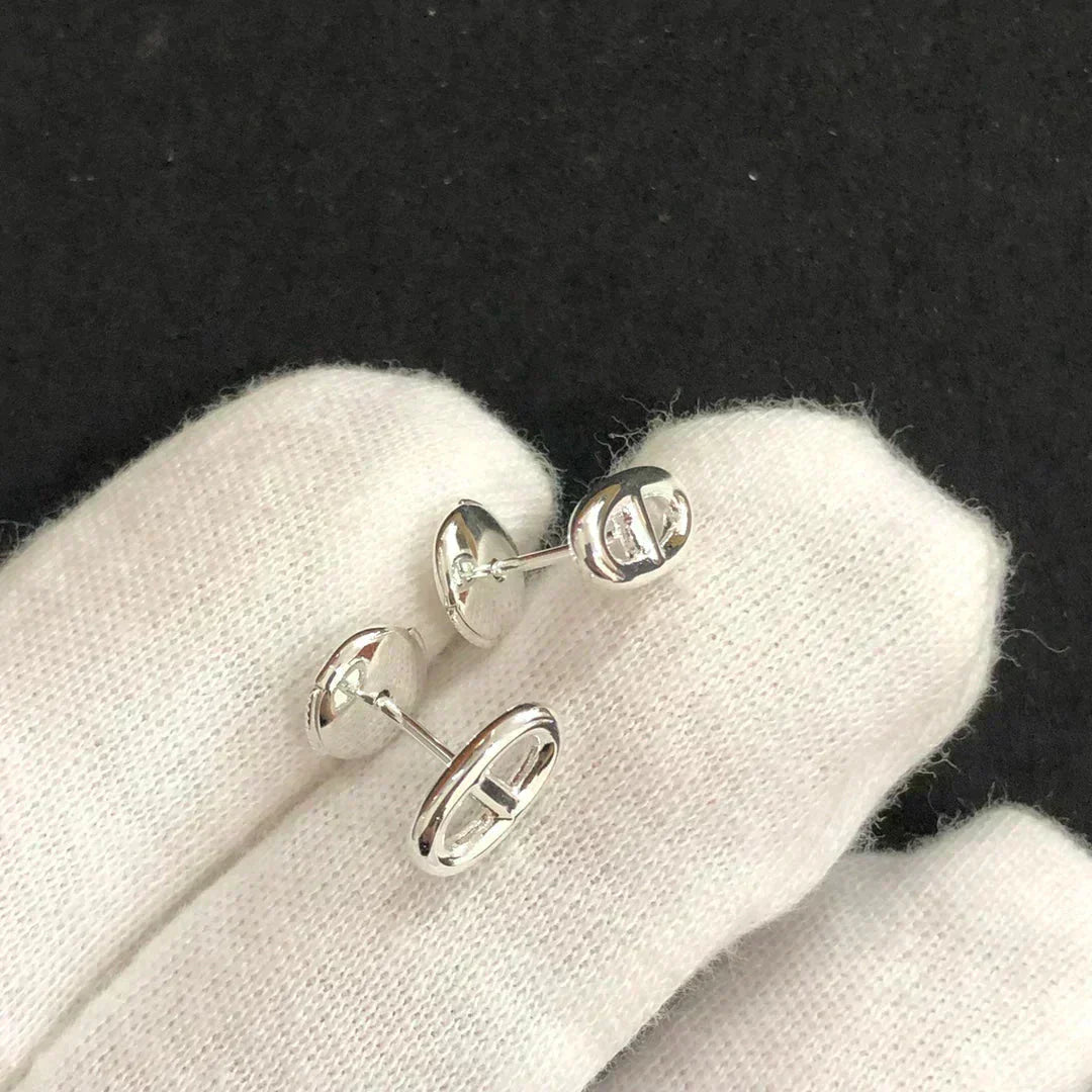 [Royal Jewelry]CHAINE SMALL EARRINGS GOLD AND SILVER